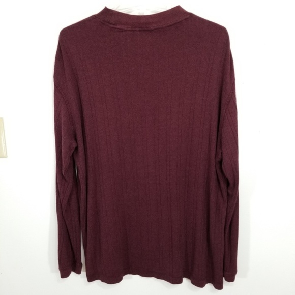 J. Ferrar Maroon Cotton Blend Pullover Sweatshirt - Picture 4 of 5